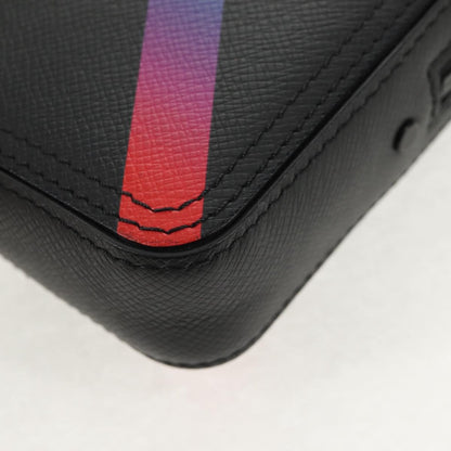 Louis Vuitton Danube Messenger Bag Rainbow Taiga Leather, BLACK, LEATHER, Crossbody bag