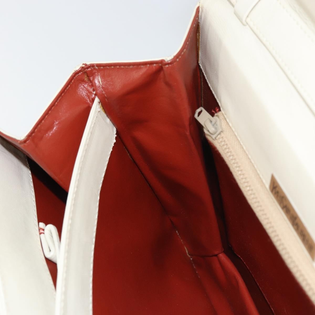 Saint Laurent Vintage Shoulder Bag Leather, WHITE, LEATHER, Shoulder bag