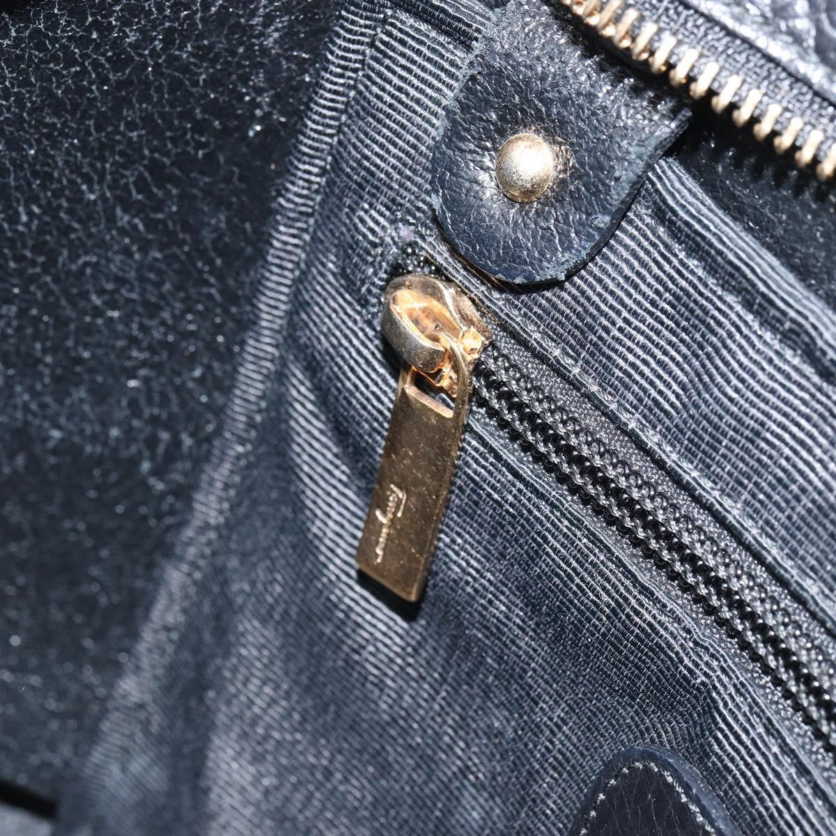 Salvatore Ferragamo Gancini Tote Leather, BLACK, LEATHER, Tote bag