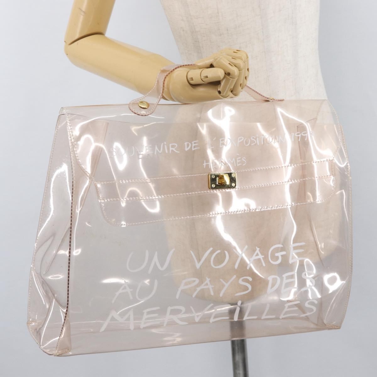 Hermes Kelly Souvenir Bag Vinyl, Clear, Plastic, Handbag