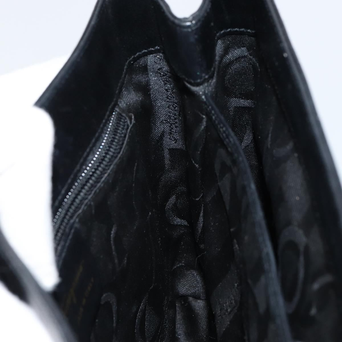 Salvatore Ferragamo Convertible Top Handle Bag Leather, BLACK, LEATHER, Handbag