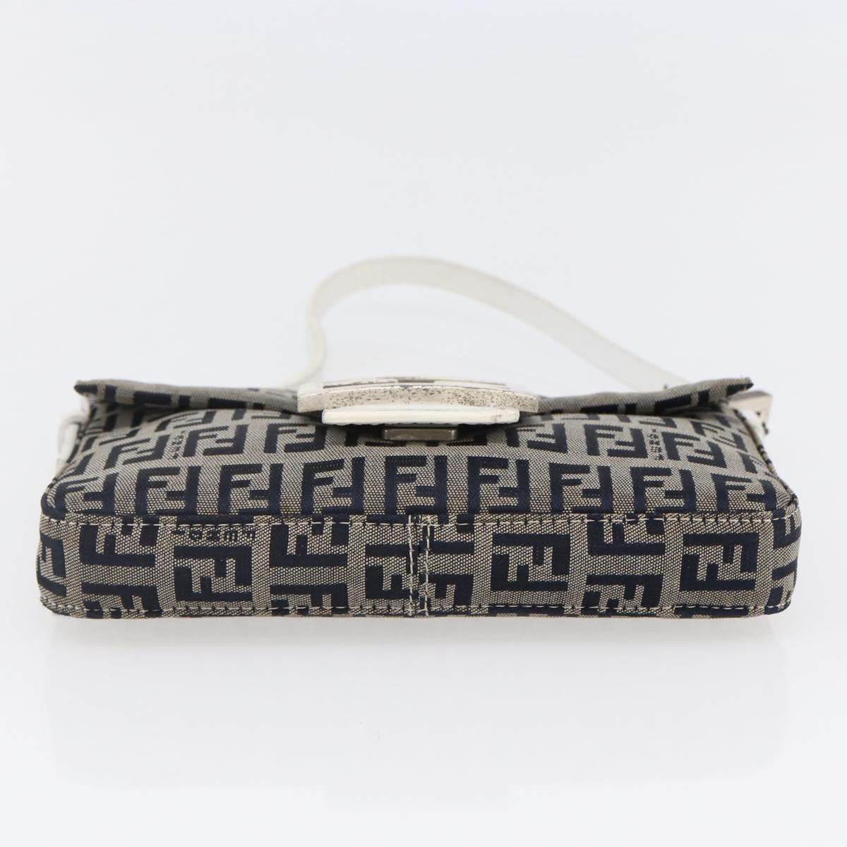 Fendi Baguette Bag Zucchino Canvas, NAVY, CANVAS, Clutche & pouche