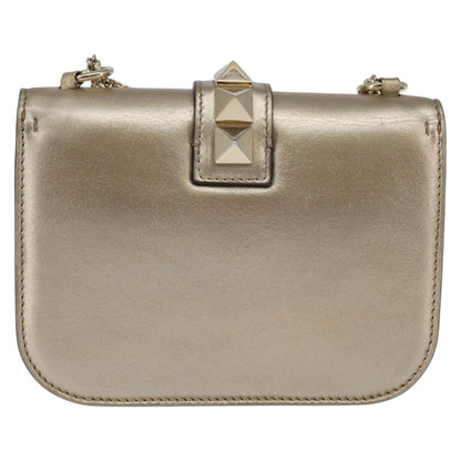 Valentino Garavani Glam Lock Shoulder Bag Leather, GOLD, LEATHER, Shoulder bag