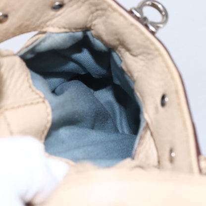 Salvatore Ferragamo Gancini handbag Leather, BEIGE, LEATHER, Shoulder bag