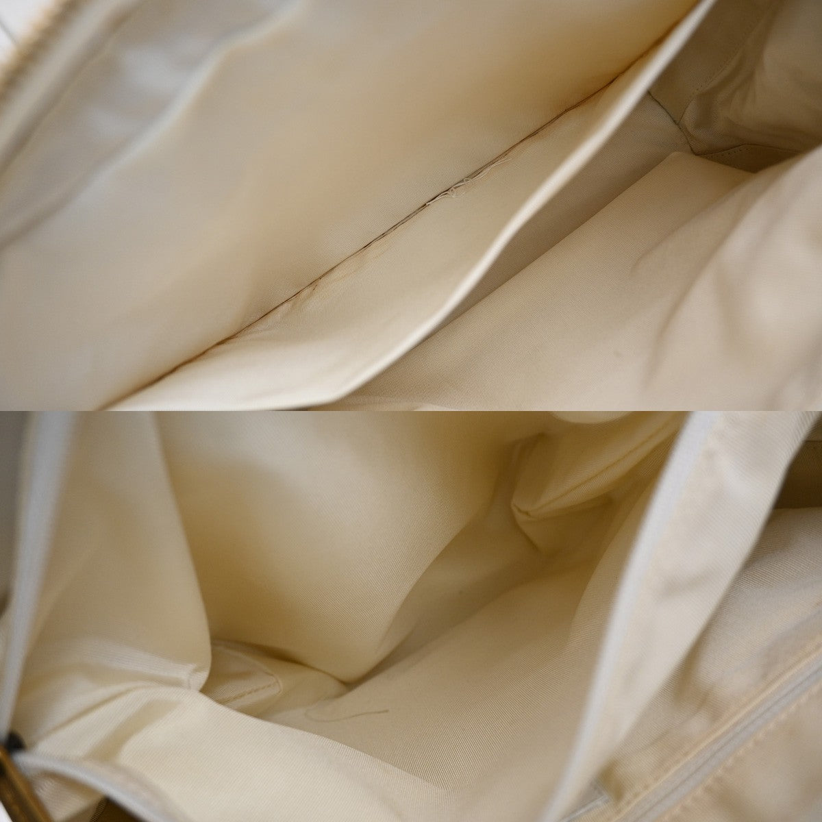 Chanel Surpique Zip Around Satchel Quilted Leather, WHITE, LEATHER, Tote bag