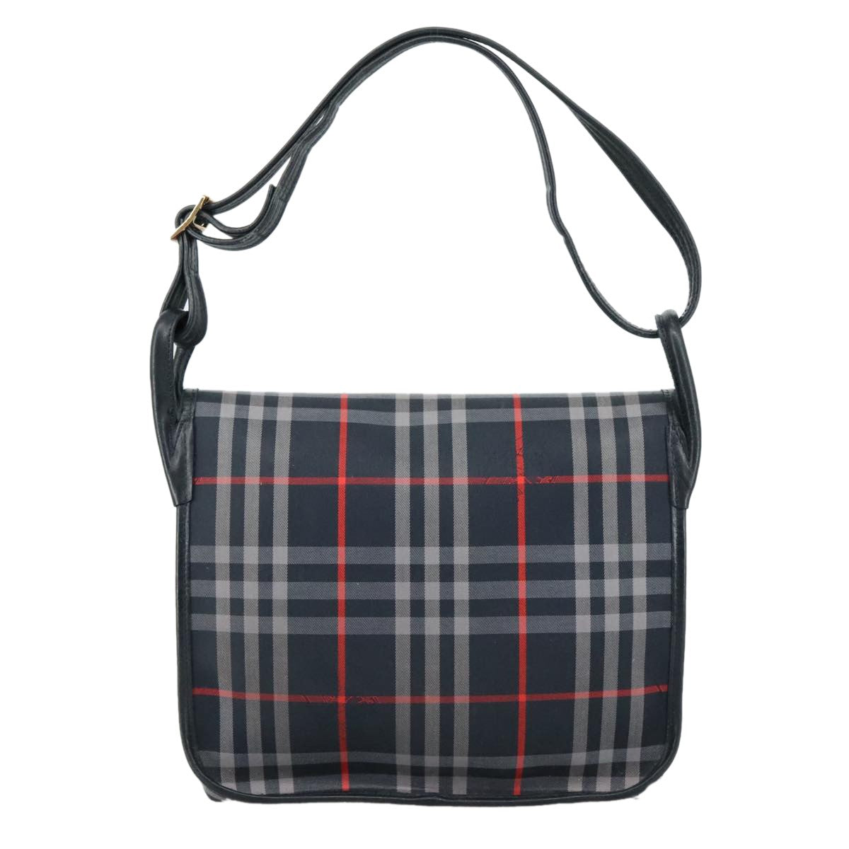 Burberry Nova Check Tote Leather, NAVY, CANVAS, Tote bag