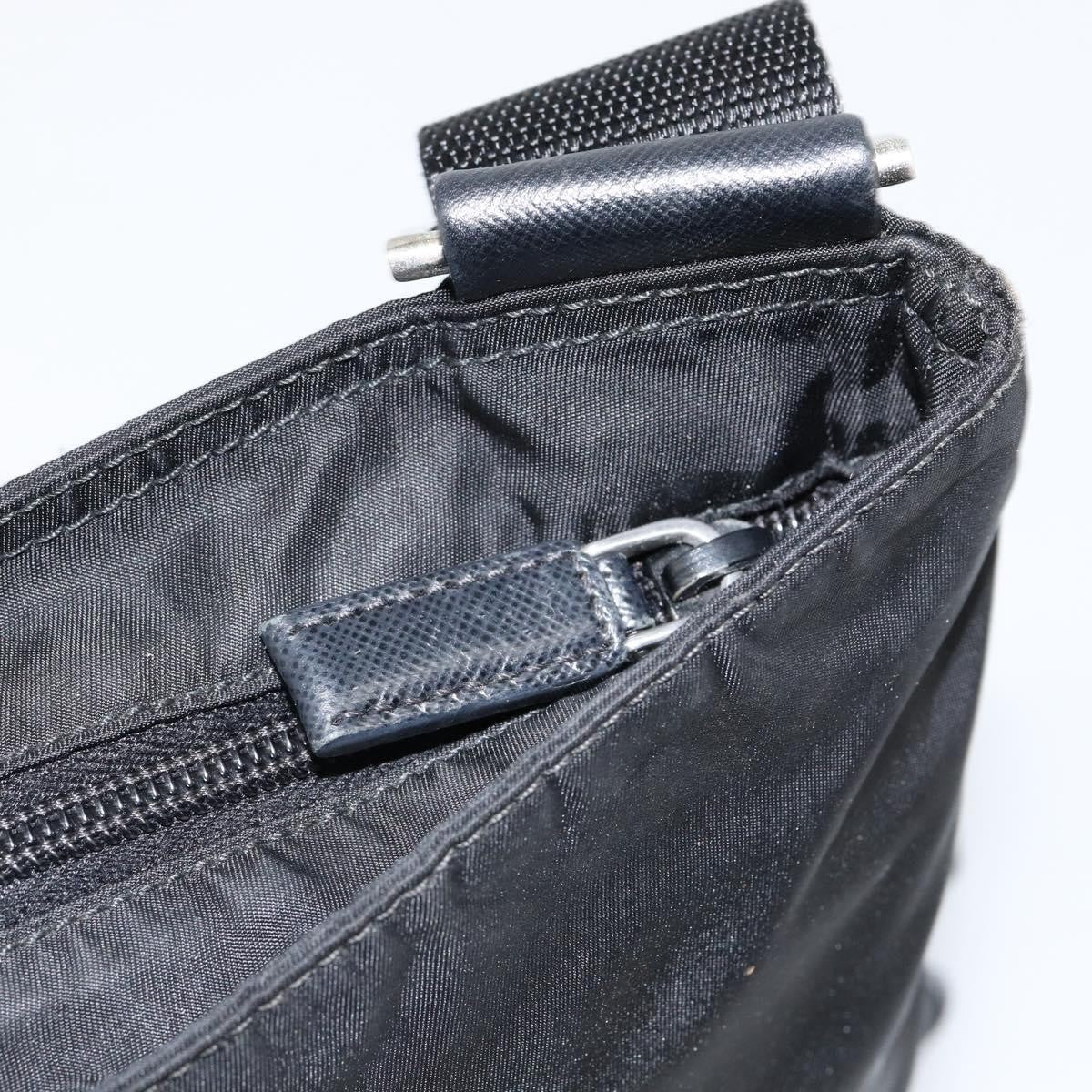 Prada Flat Messenger Bag Tessuto, BLACK, NYLON, Shoulder bag