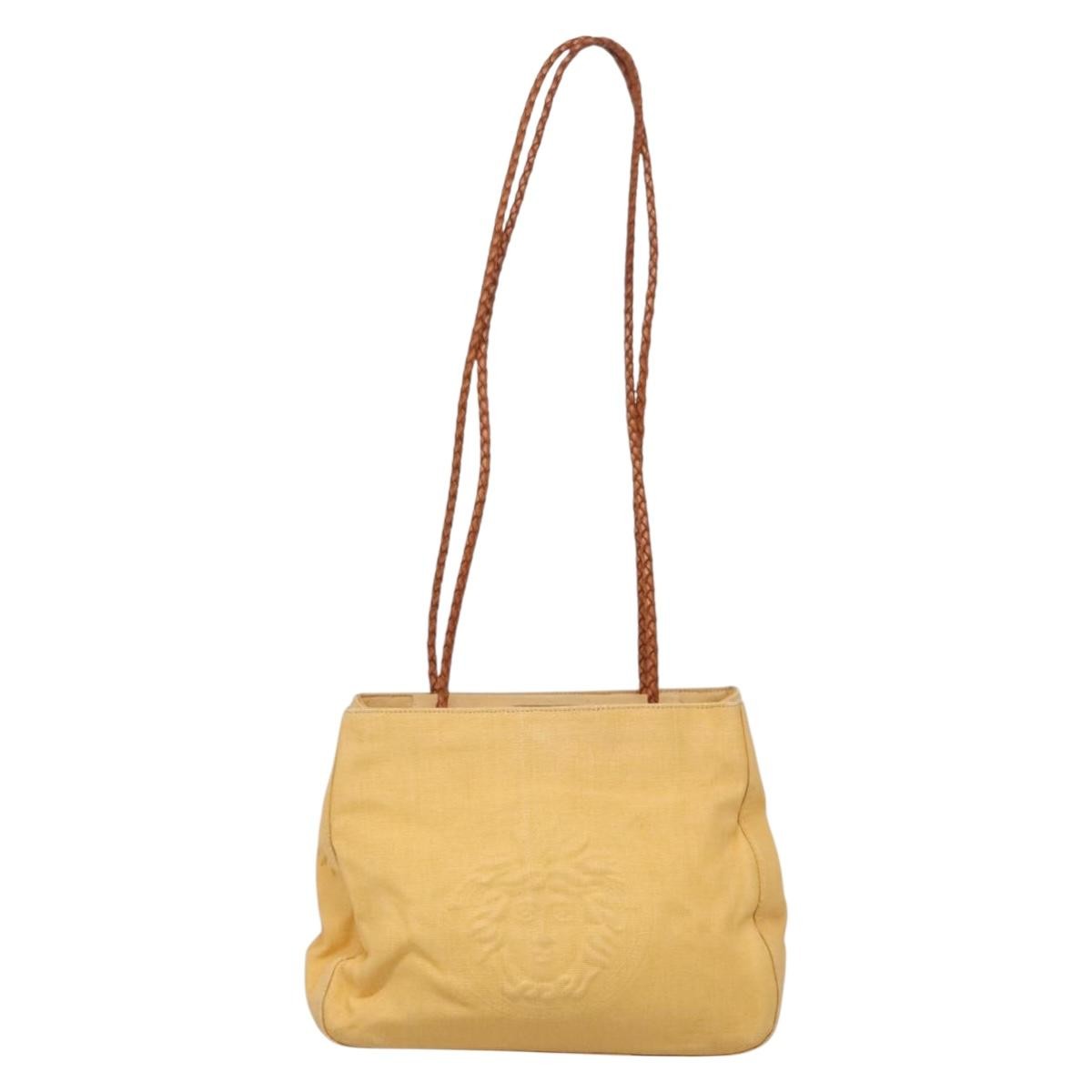 Versace Medusa Shoulder Bag Canvas, YELLOW, CANVAS, Shoulder bag