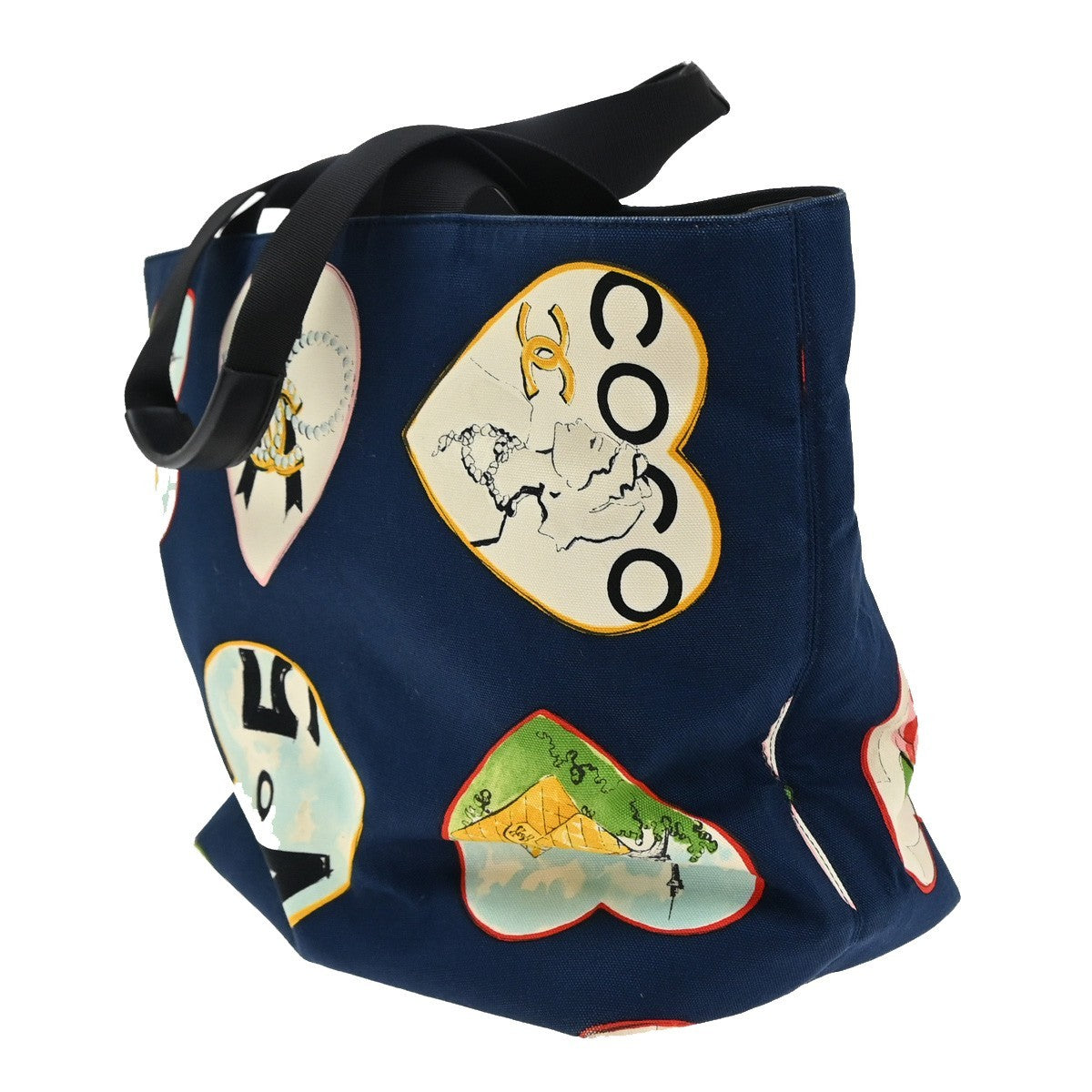 Chanel Graffiti Tote Printed Canvas, BLUE, CANVAS, Tote bag