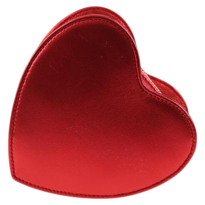 Saint Laurent Love Heart Chain Bag Leather, RED, LEATHER, Shoulder bag