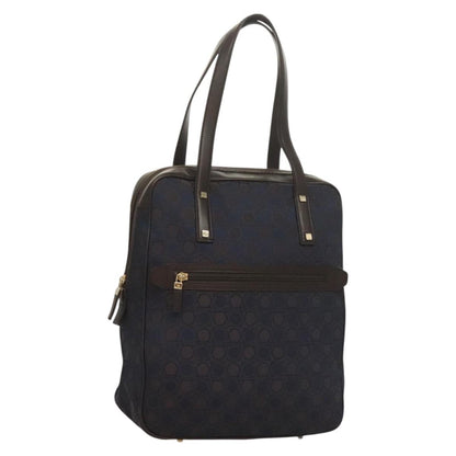 Salvatore Ferragamo Gancini handbag Canvas and Leather, NAVY, CANVAS, Handbag