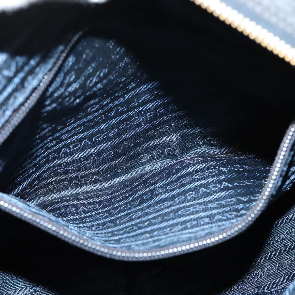 Prada Chain Shoulder Bag Quilted Tessuto, NAVY, NYLON, Shoulder bag