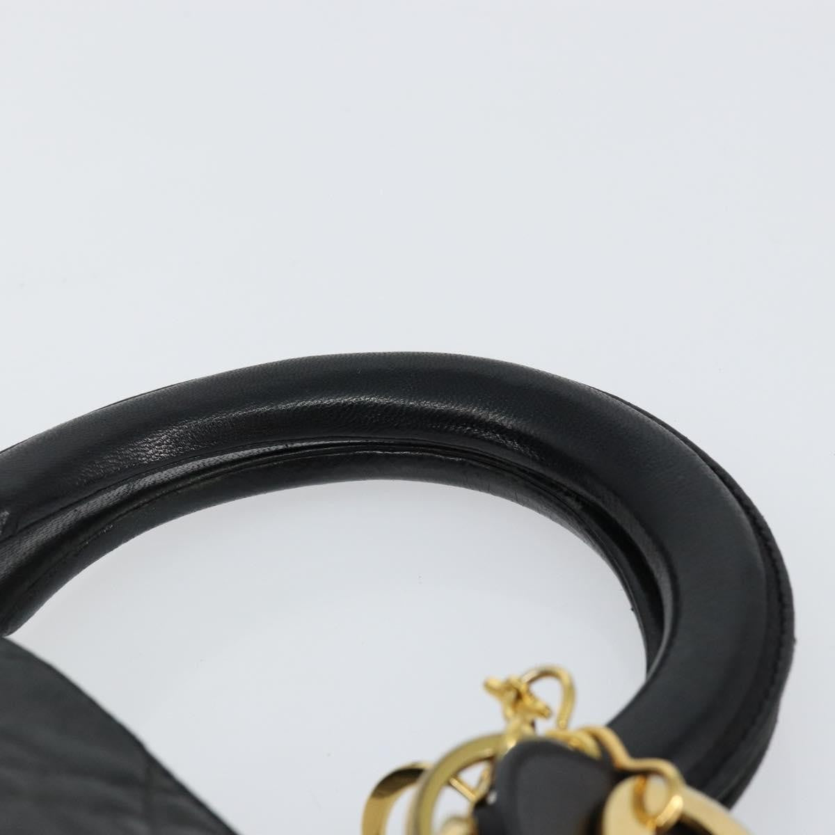 Christian Dior Vintage Lady Dior Bag Cannage Quilt Lambskin, BLACK, LEATHER, Handbag