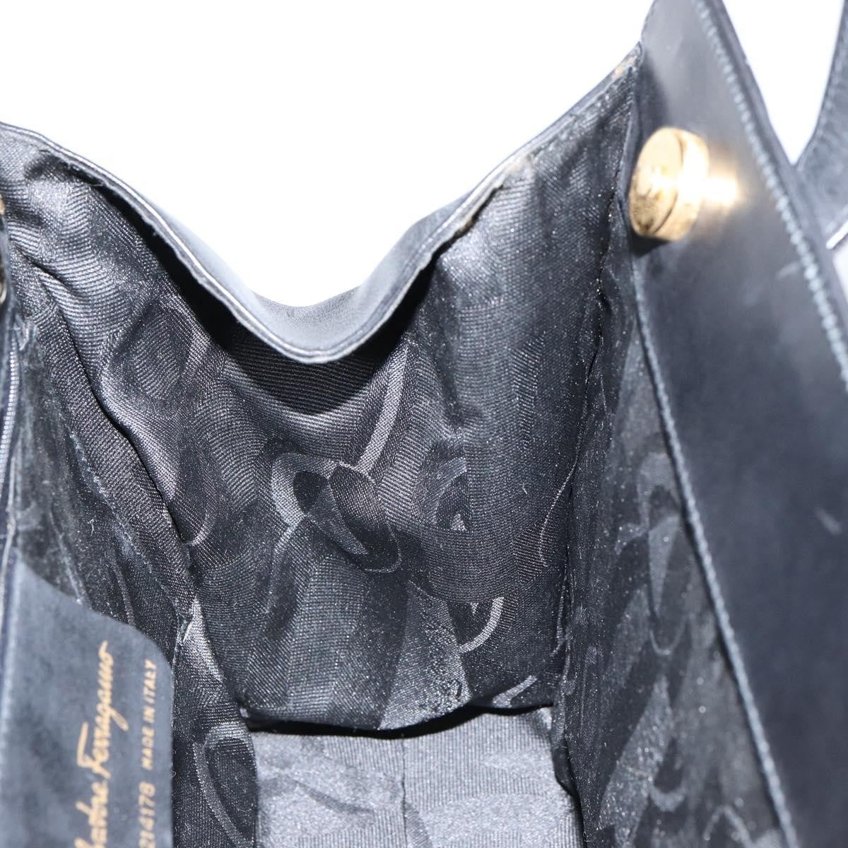 Salvatore Ferragamo Convertible Vara Bow Tote Leather, BLACK, LEATHER, Handbag