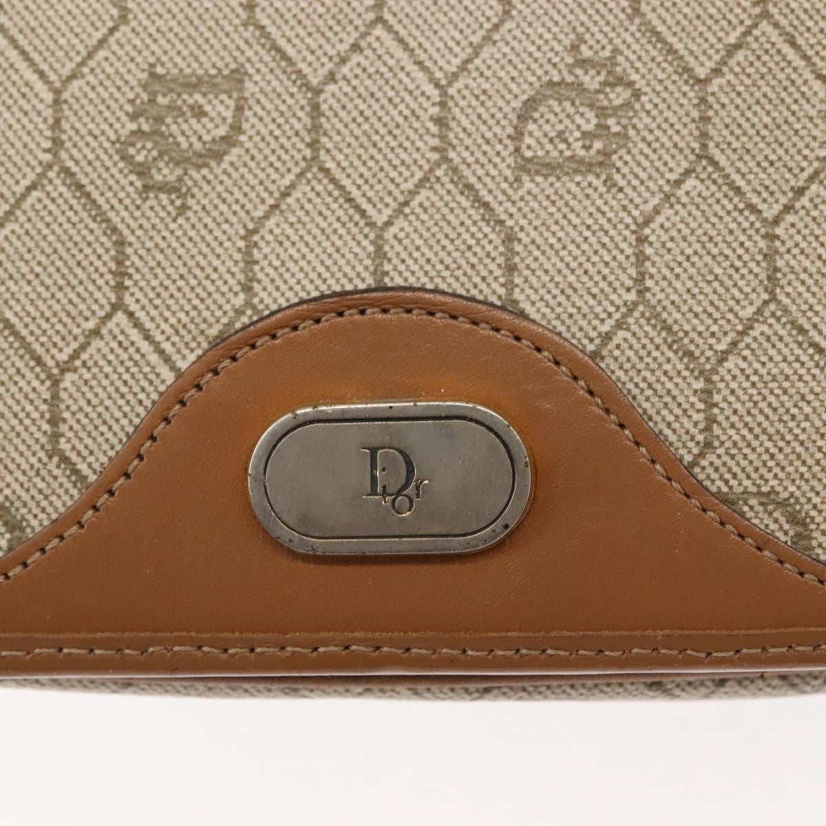 Christian Dior Vintage Honeycomb Flap Crossbody Bag Coated Canvas, BEIGE, CANVAS, Crossbody bag