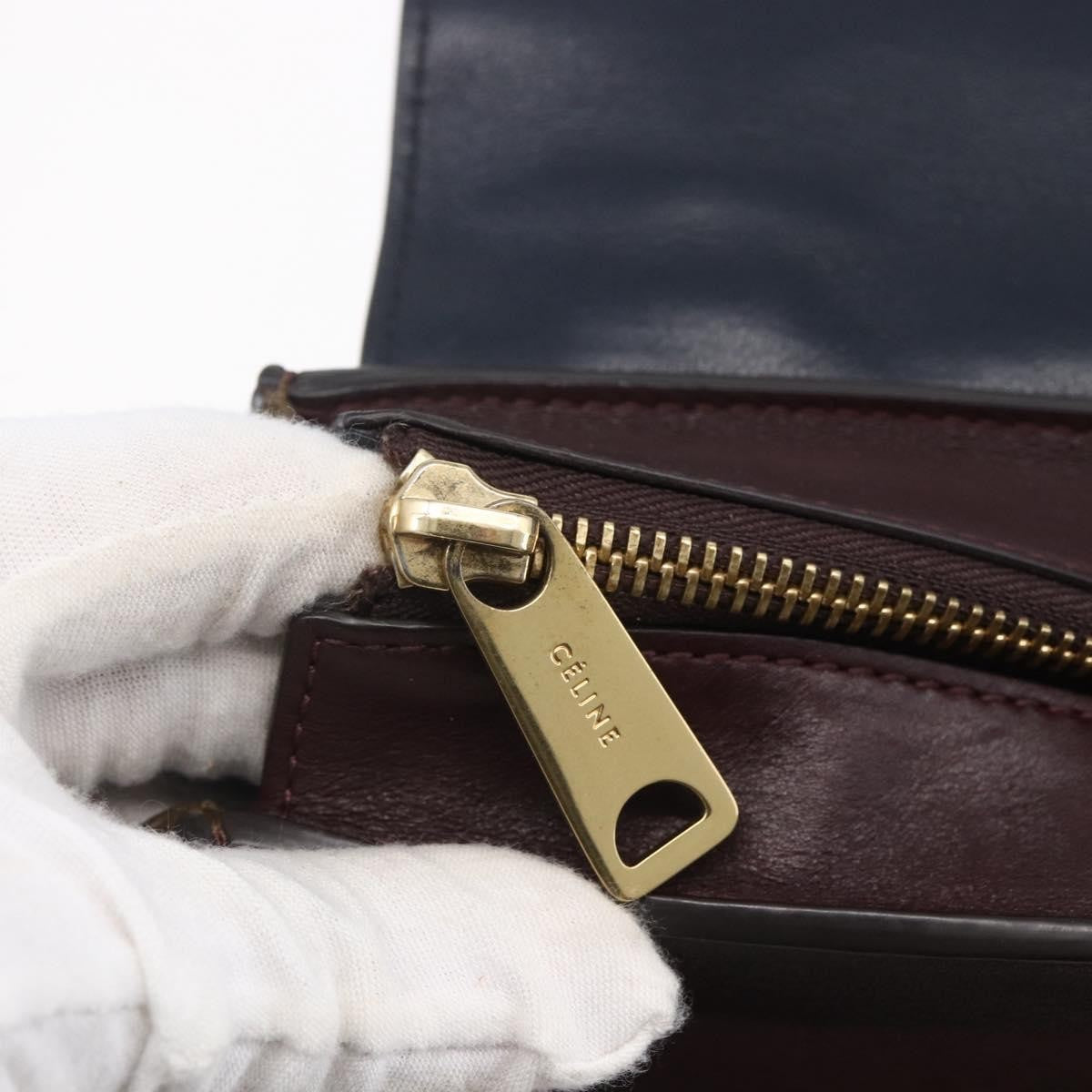 Celine Tricolor Trapeze Bag Leather, BROWN, LEATHER, Handbag