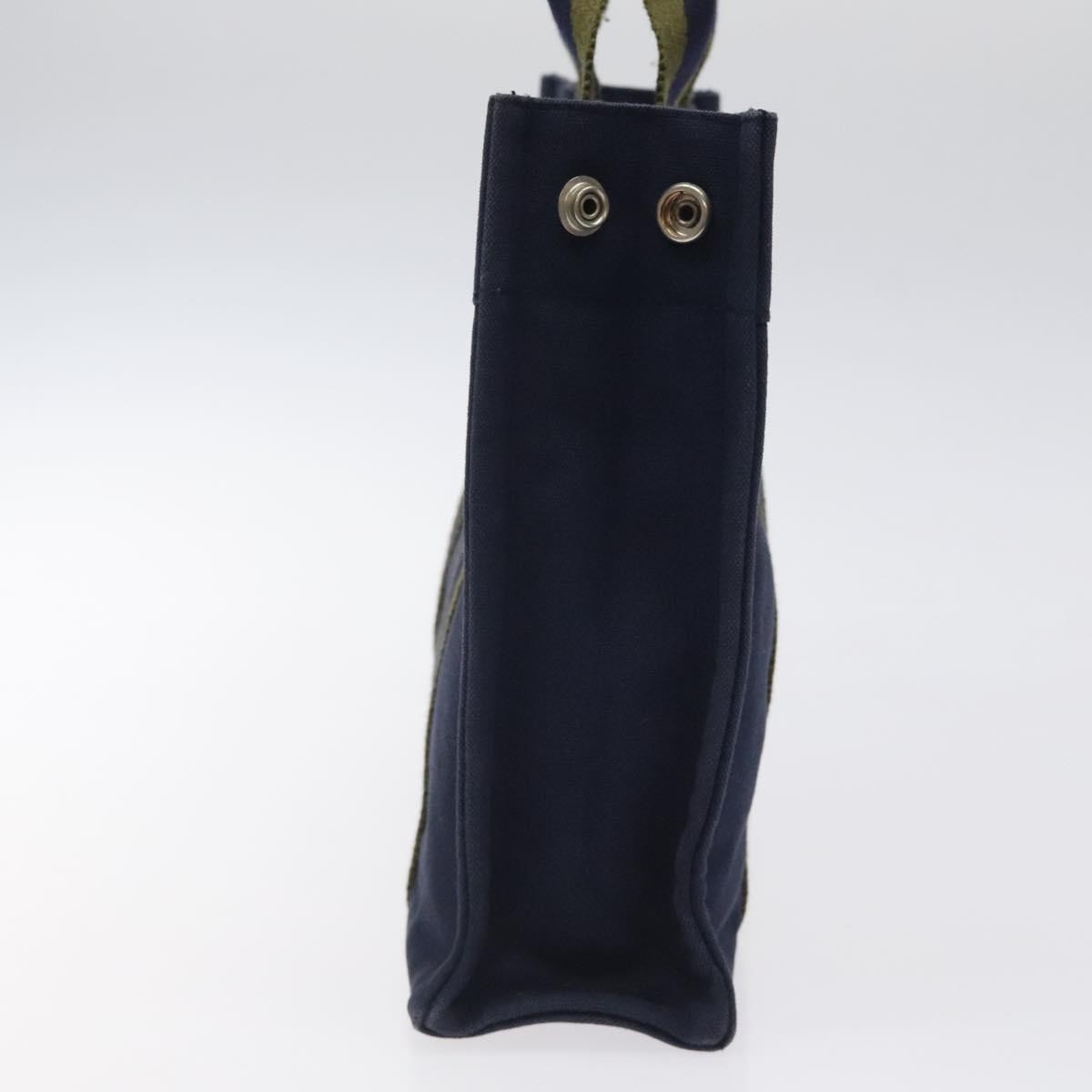 Hermes Fourre Tout Tote Canvas, NAVY, CANVAS, Tote bag