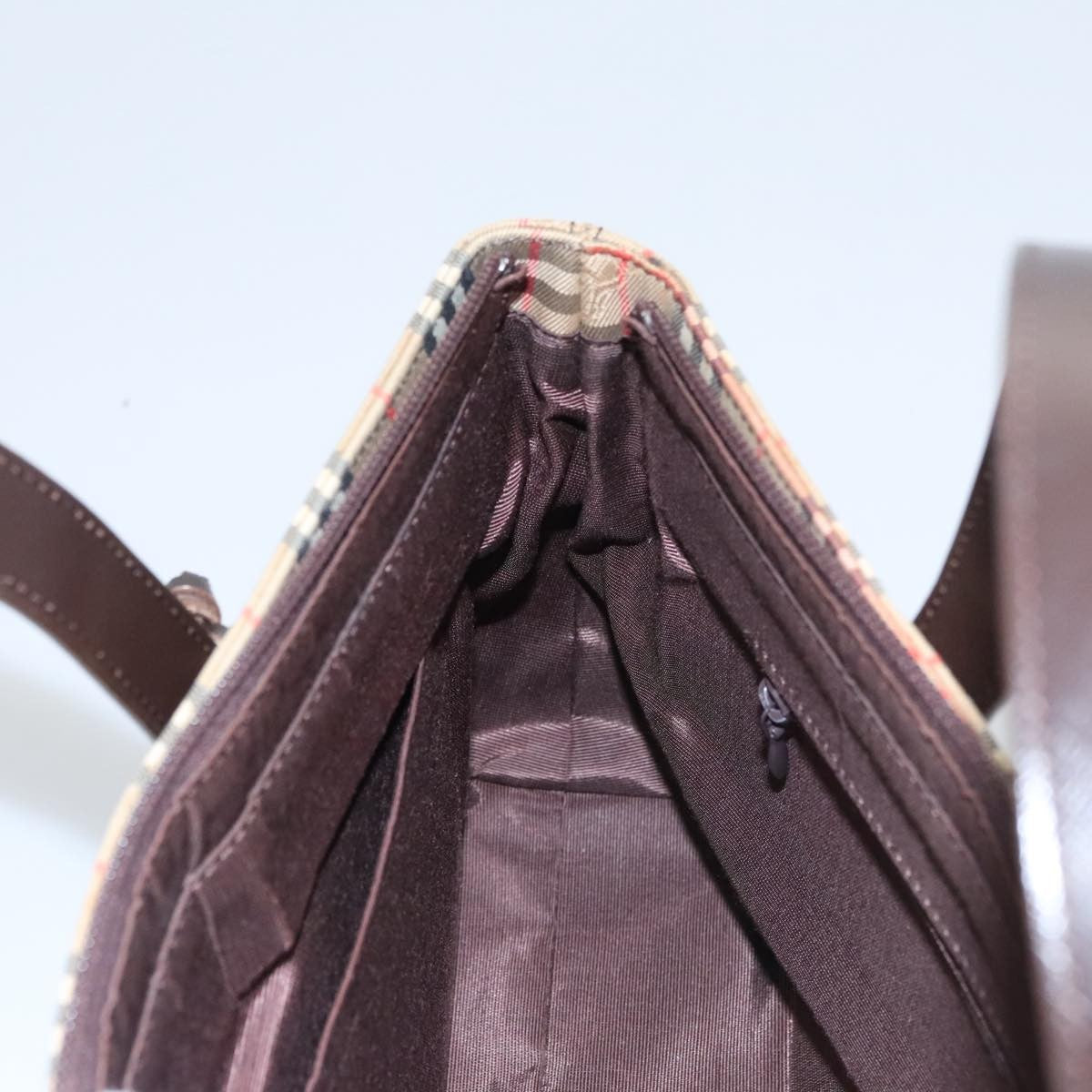 Burberry Nova Handbag Check Pattern, BEIGE, CANVAS, Handbag