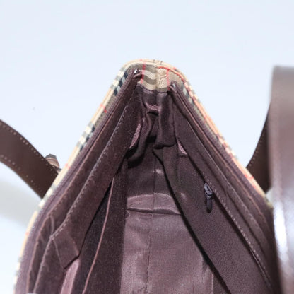 Burberry Nova Handbag Check Pattern, BEIGE, CANVAS, Handbag