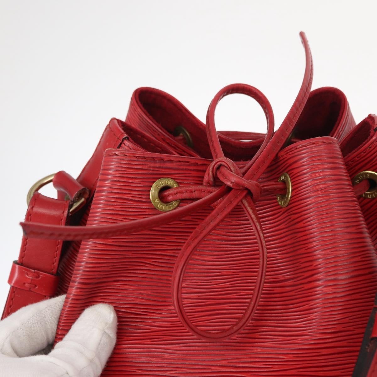 Louis Vuitton Petit Noe NM Handbag Epi Leather, RED, LEATHER, Shoulder bag