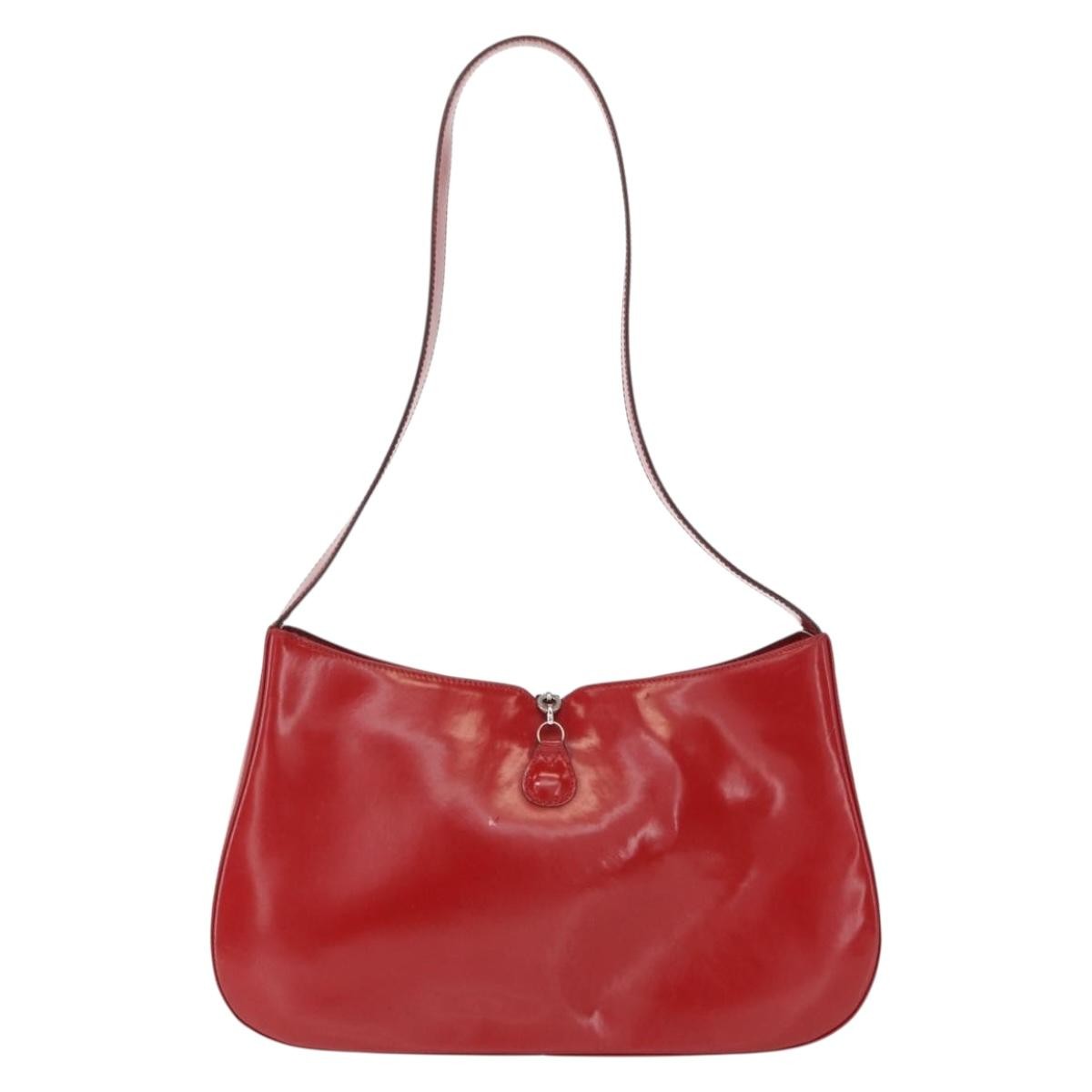 Salvatore Ferragamo Gancini Shoulder Bag Leather, RED, PATENT_LEATHER, Shoulder bag