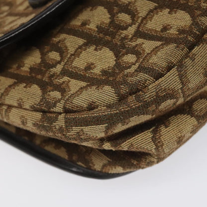 Christian Dior Vintage Trotter Flap Shoulder Bag Canvas, BROWN, CANVAS, Shoulder bag