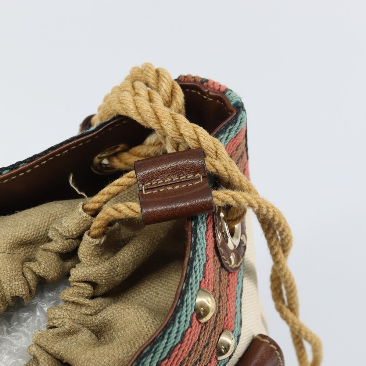 Gucci Vintage Bamboo Shoulder Bag Canvas, BEIGE, CANVAS, Shoulder bag