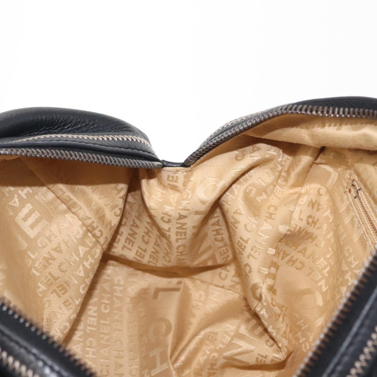 Chanel CC Bowler Quilted Caviar, BLACK, LEATHER, Handbag