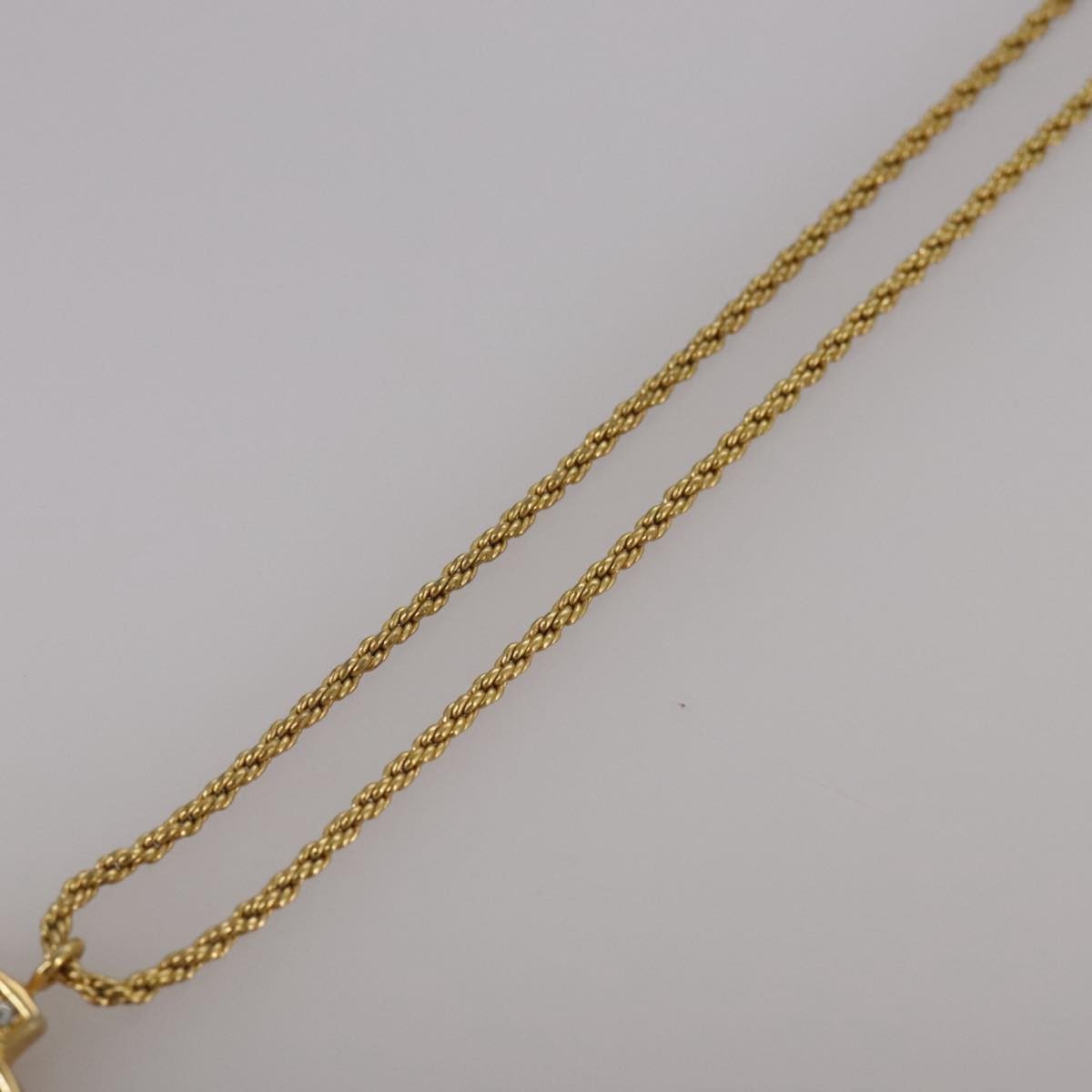 Christian Dior CD Pendant Necklace Metal and Crystals, GOLD, METAL, Necklace