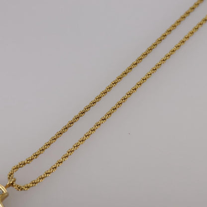 Christian Dior CD Pendant Necklace Metal and Crystals, GOLD, METAL, Necklace