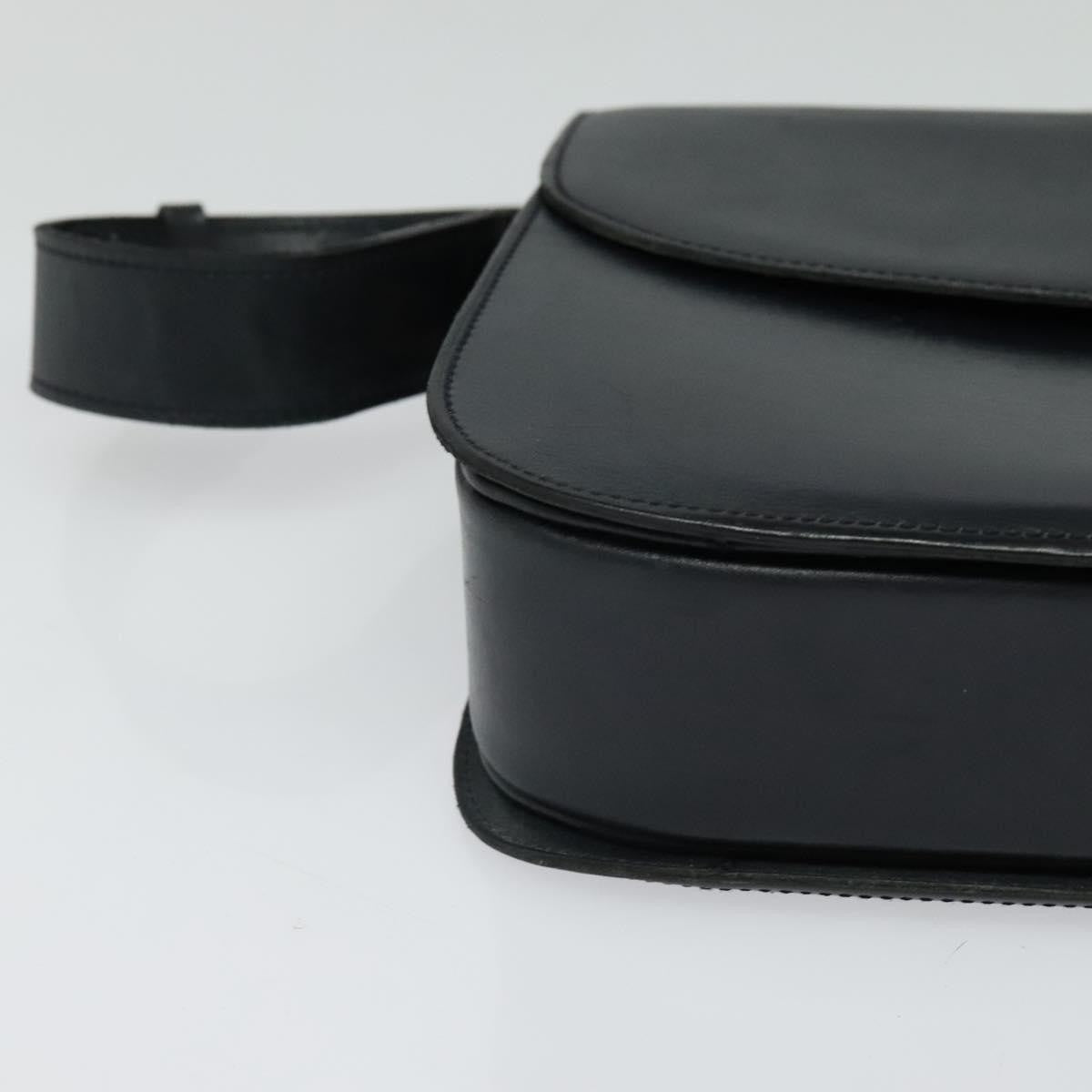 Celine Flap Shoulder Bag Leather, NAVY, LEATHER, Shoulder bag