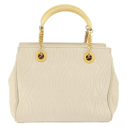 Fendi Wave Stitch Handbag Leather, BEIGE, LEATHER, Handbag