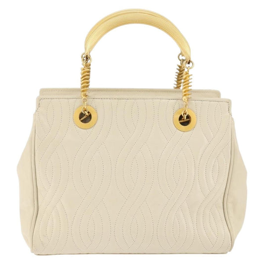 Fendi Wave Stitch Handbag Leather, BEIGE, LEATHER, Handbag
