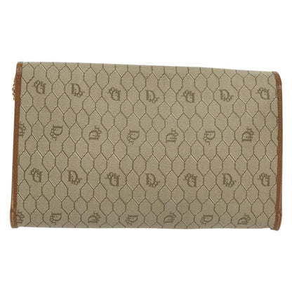 Christian Dior Vintage Honeycomb chain Canvas, BEIGE, CANVAS, Handbag