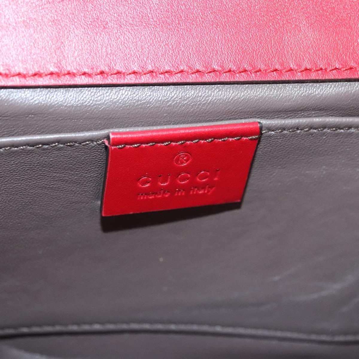 Gucci Zumi Shoulder Bag Leather, RED, LEATHER, Shoulder bag