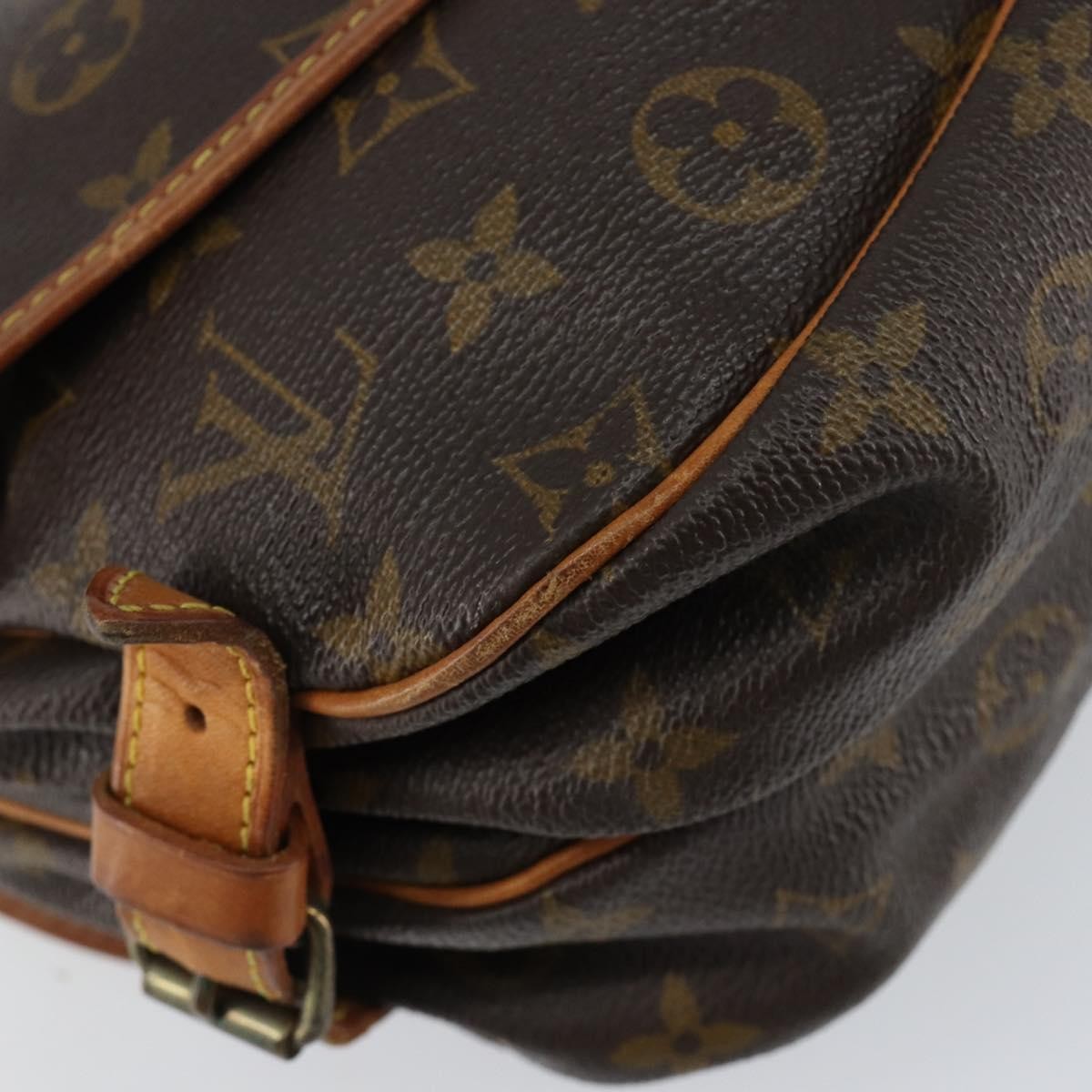 Louis Vuitton Saumur Handbag Monogram Canvas, BROWN, CANVAS, Shoulder bag