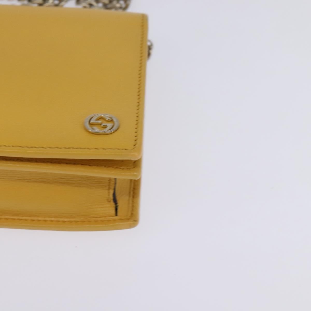 Gucci Betty Chain Wallet Leather, YELLOW, LEATHER, Clutche & pouche