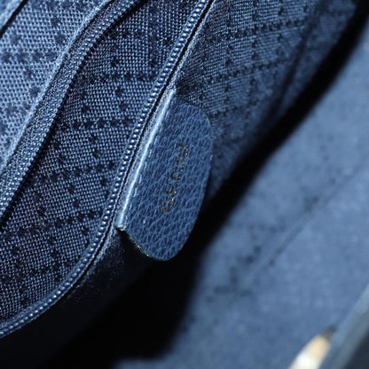 Gucci Vintage Bamboo Front Pocket Tote Suede, NAVY, SUEDE, Handbag