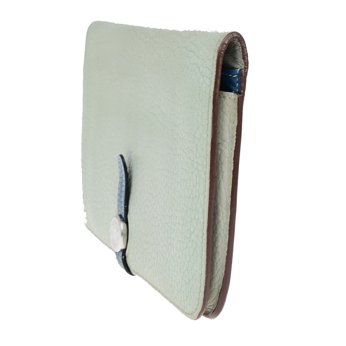 Hermes Bicolor Dogon Duo Combined Wallet Leather, BLUE, LEATHER, Wallets