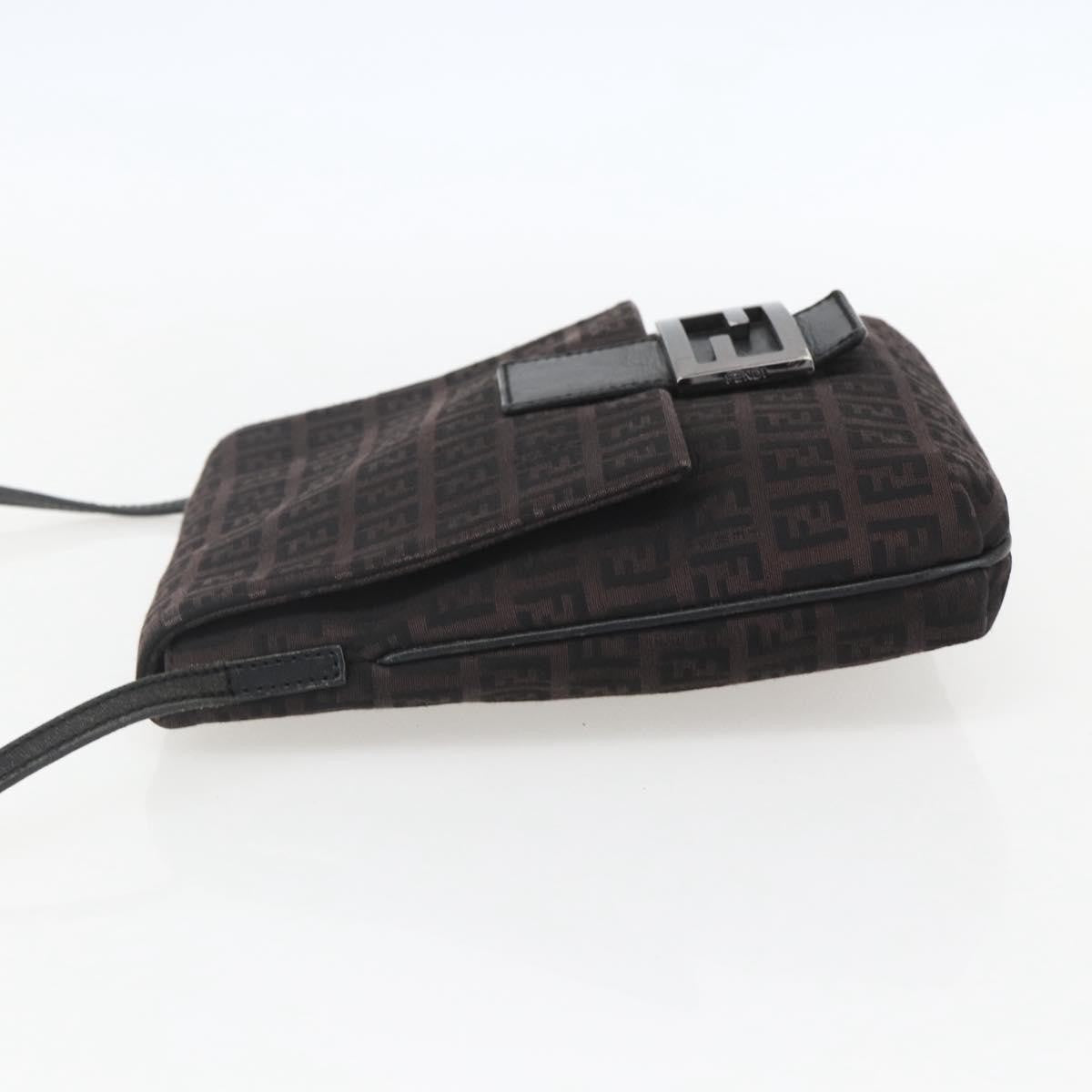 Fendi Vintage Flap Crossbody Bag Zucchino Canvas, BROWN, CANVAS, Shoulder bag