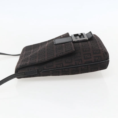 Fendi Vintage Flap Crossbody Bag Zucchino Canvas, BROWN, CANVAS, Shoulder bag