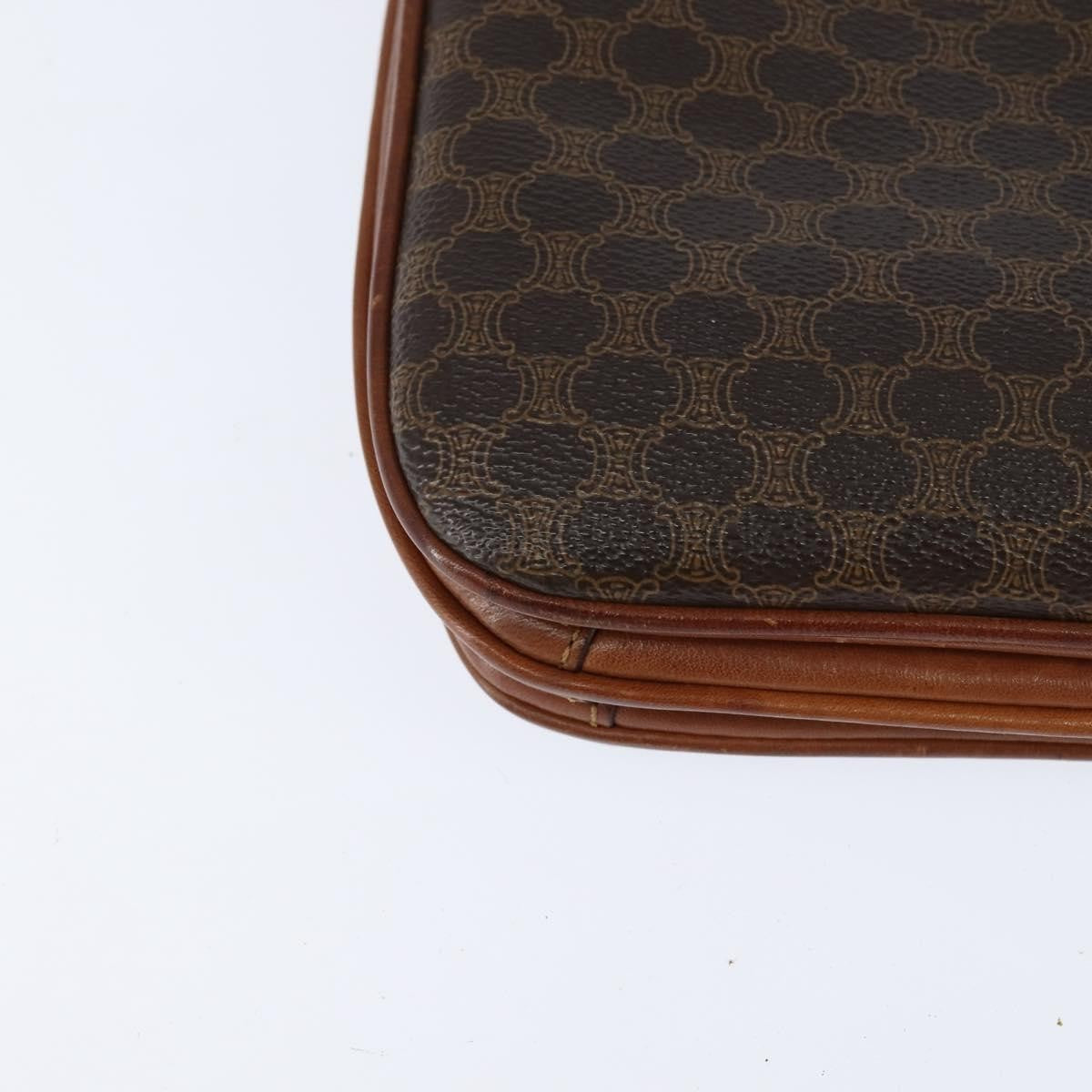 Celine Macadam Shoulder Bag PVC Leather, BROWN, PVC, Shoulder bag