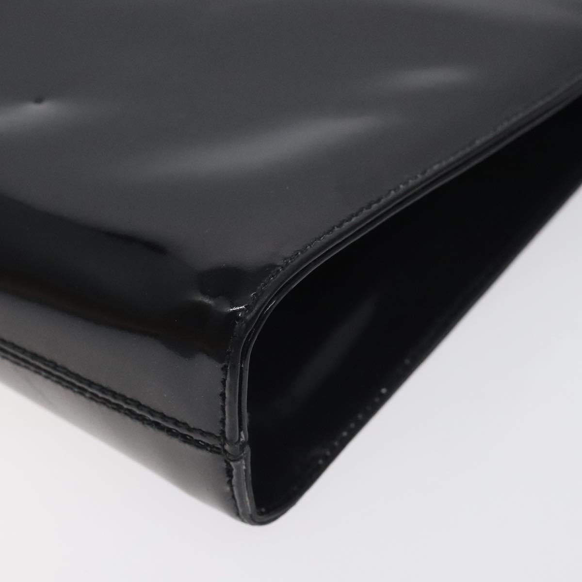 Salvatore Ferragamo Vintage Gancini Chain Shoulder Bag Leather, BLACK, PATENT_LEATHER, Shoulder bag