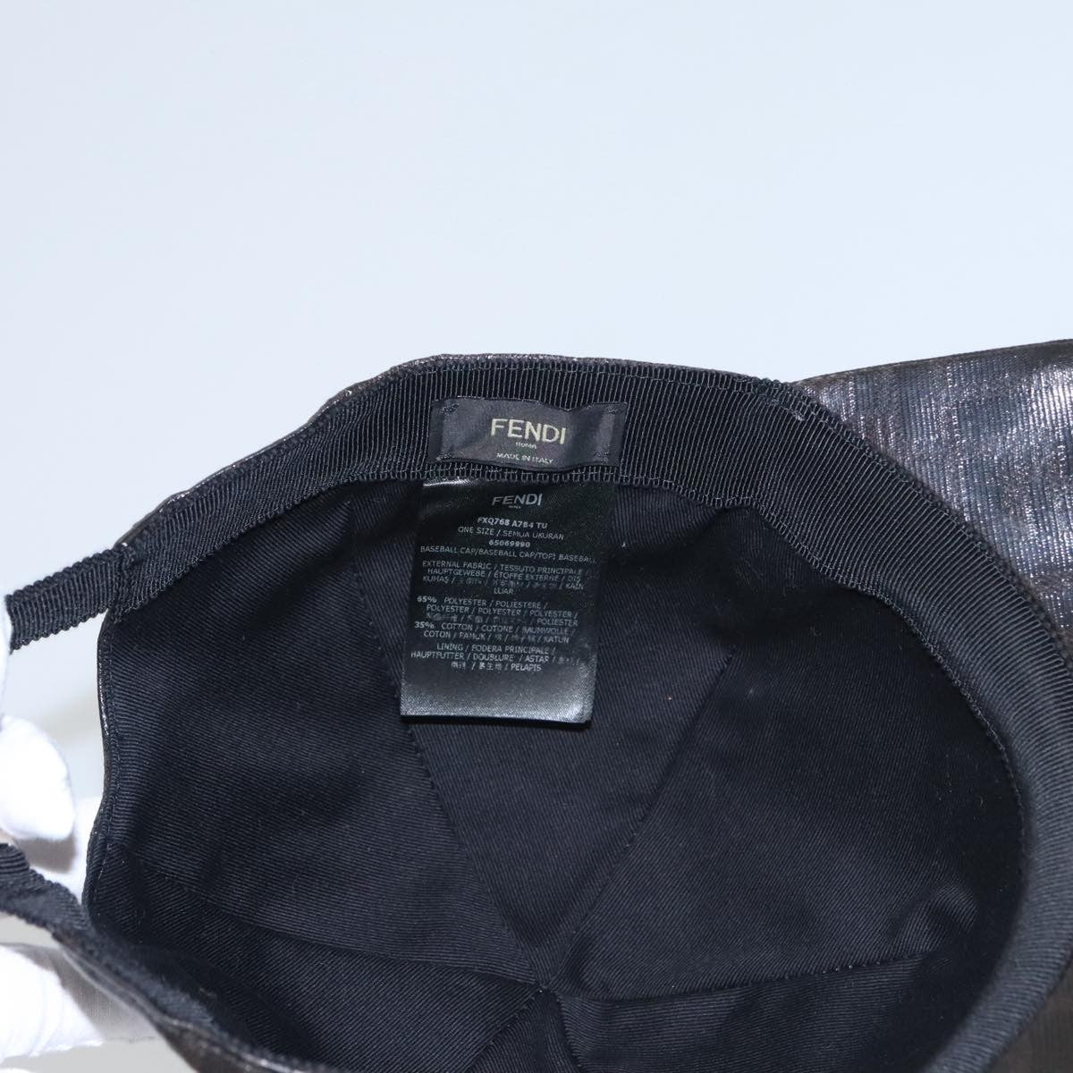 Fendi Logo Baseball Cap Zucca Canvas, BLACK, CANVAS, Head accessory