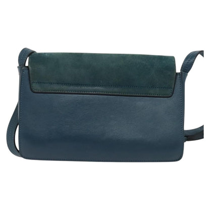 Chloe Faye Shoulder Bag Leather and Suede, TURQUOISE, SUEDE, Shoulder bag