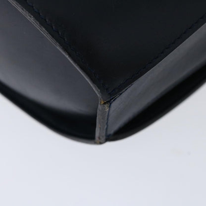 Celine Vintage Circle Logo Crossbody Bag Leather, NAVY, LEATHER, Crossbody bag