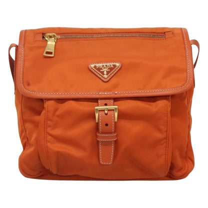 Prada Buckle Messenger Bag Tessuto, ORANGE, NYLON, Crossbody bag