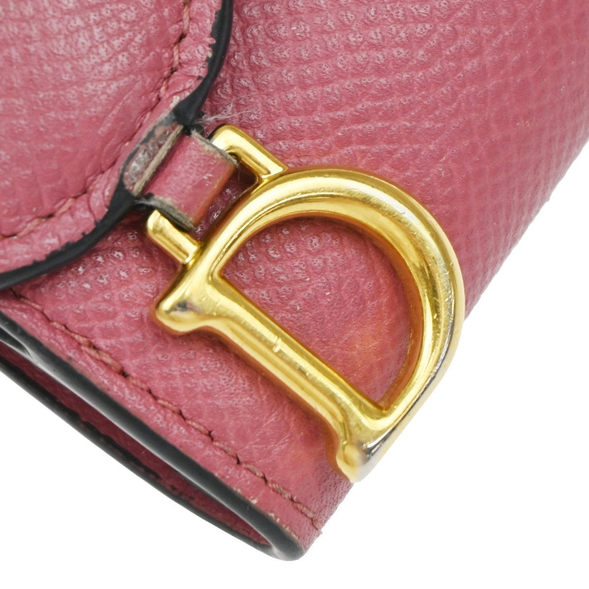 Christian Dior Saddle Trifold Flap Wallet Leather, PINK, LEATHER, Wallets