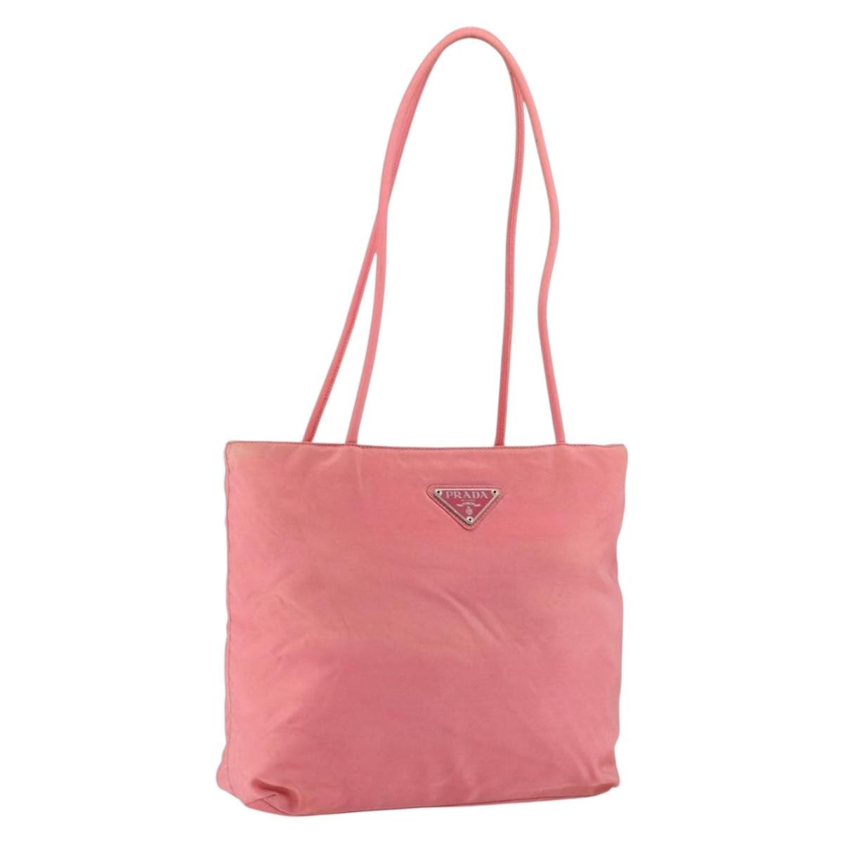 Prada Vintage Zip Tote Tessuto, PINK, NYLON, Tote bag