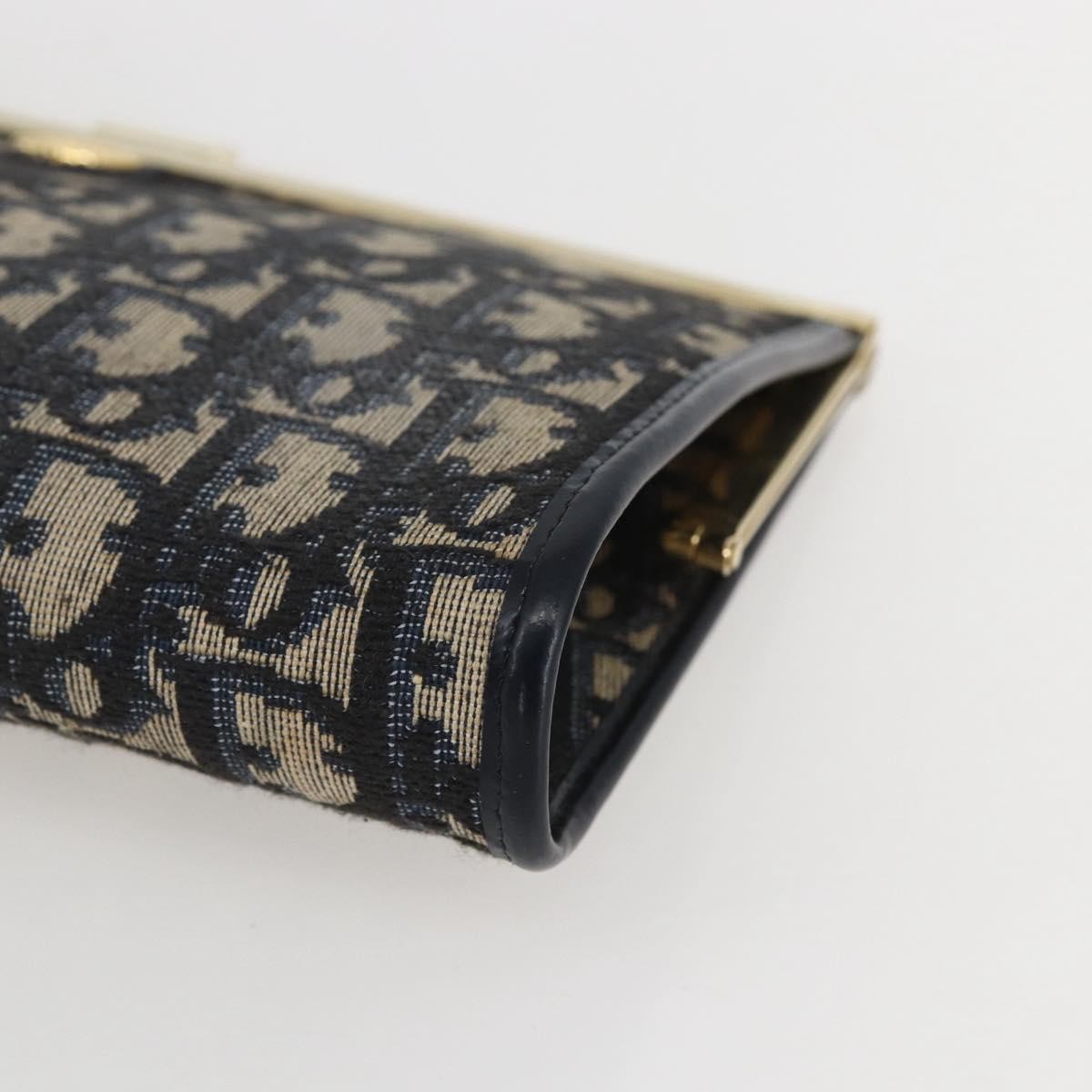 Christian Dior Vintage Trotter Pouch Canvas, NAVY, CANVAS, Clutche & pouche
